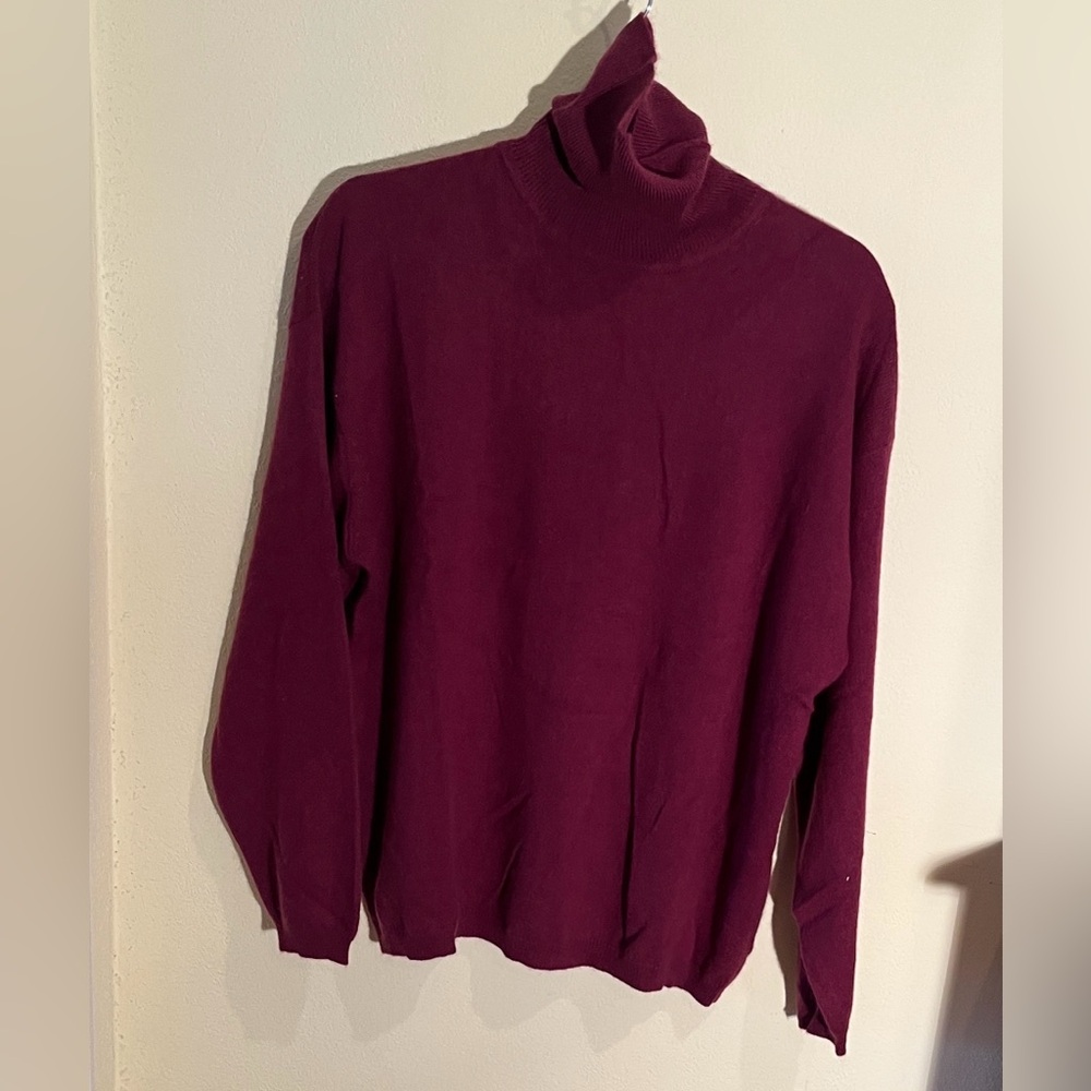 Elegant Burgundy Turtleneck Sweater by Alexa Grace fits like XL, no add’l tags